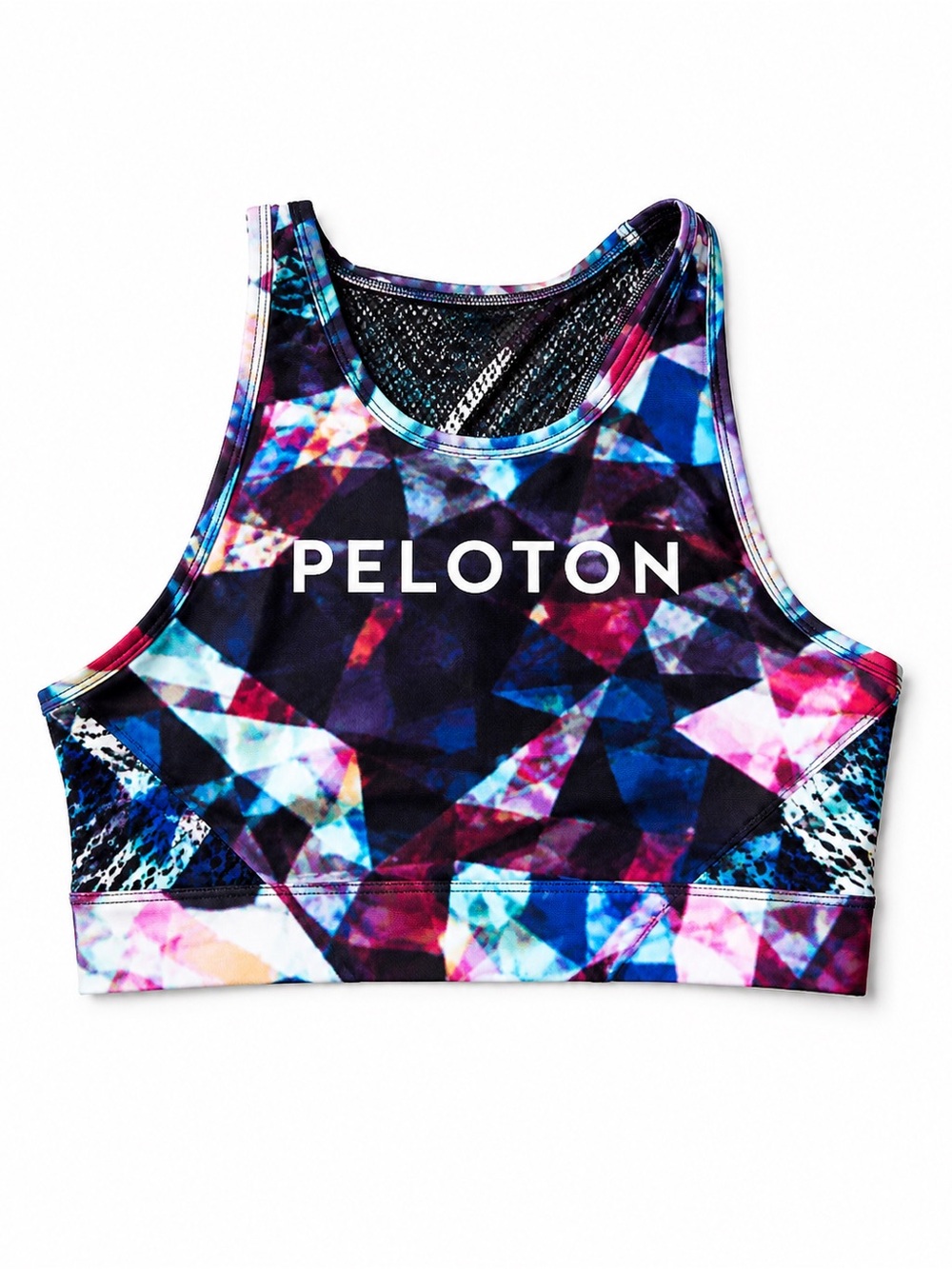 Peloton Dark Multicolor Printed Sports Bra Geometric Pattern Size small - Picture 2 of 5